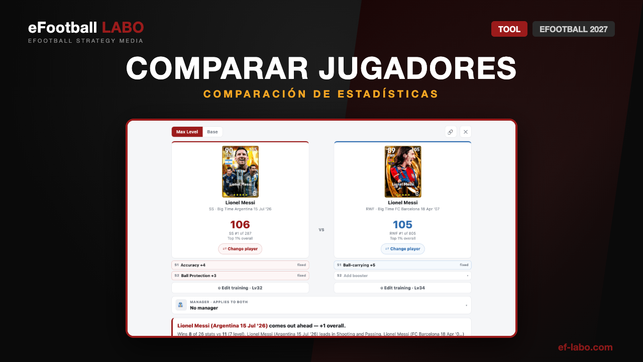 Herramienta de Comparación de Jugadores de eFootball