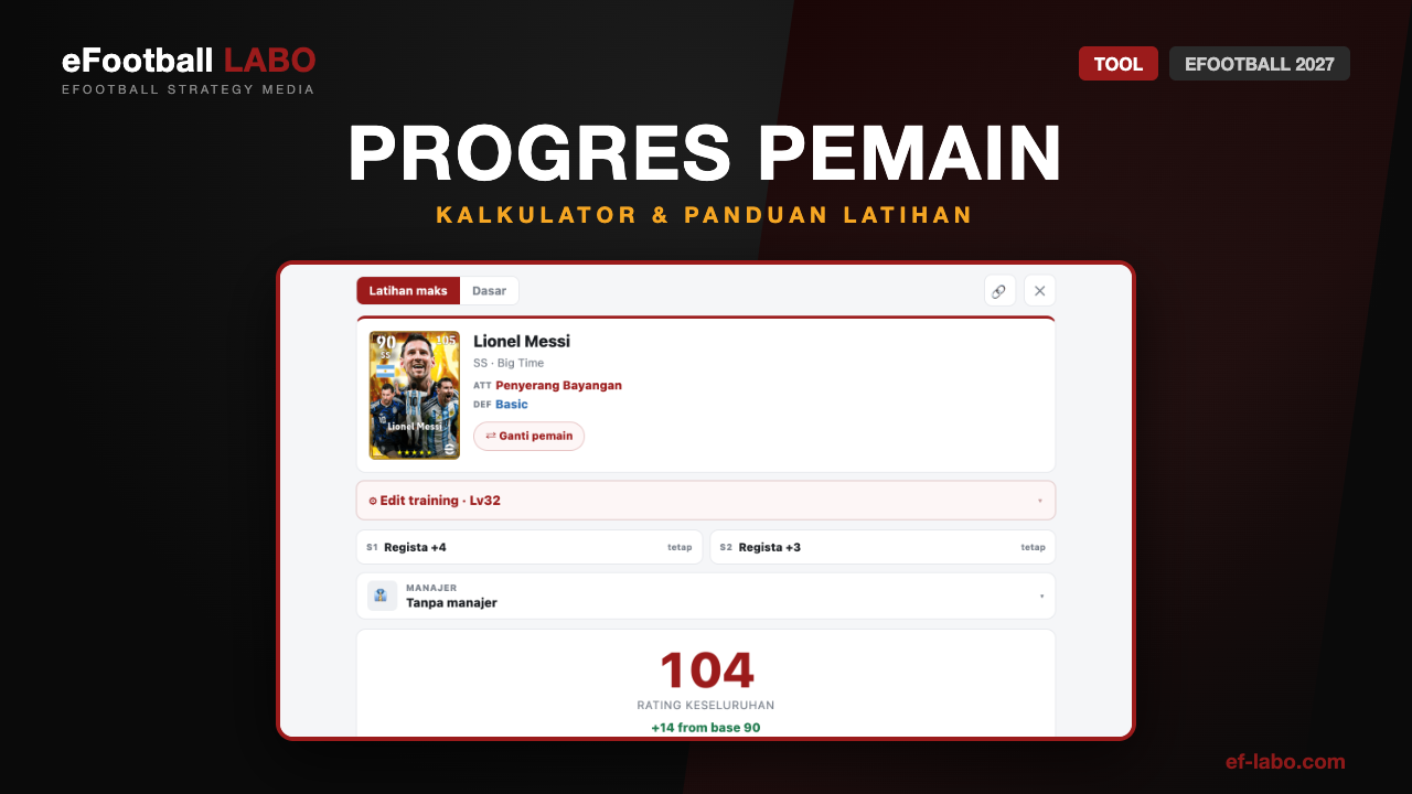 Kalkulator Progres Pemain eFootball
